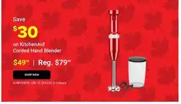 Visions Electronics KitchenAid Corded Hand Blender offer