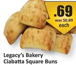 Starsky Legacy's Bakery Ciabatta Square Buns offer