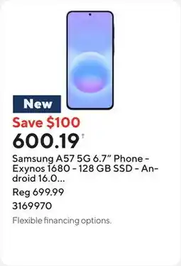 Staples Samsung A57 5G 6.7 Phone - Exynos 1680 - 128 GB SSD - Android 16.0 - Navy offer