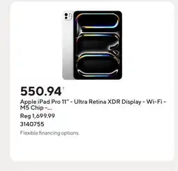 Staples Apple iPad Pro 11 - Ultra Retina XDR Display - Wi-Fi - M5 Chip - 256 GB - Silver offer