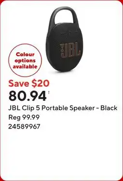 Staples JBL Clip 5 Portable Speaker - Black offer