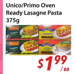 Bestco Food Mart Unico/Primo Oven Ready Lasagne Pasta offer