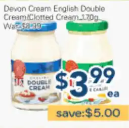 Oceans Fresh Food Market Devon Cream English Double Cream/Clootted Cream offer