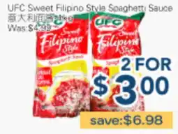 Oceans Fresh Food Market UFC Sweet Filipino Style Spaghettii Sauce offer