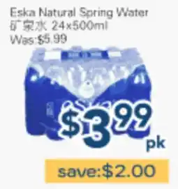 Oceans Fresh Food Market Eska Natural Spring Water offer