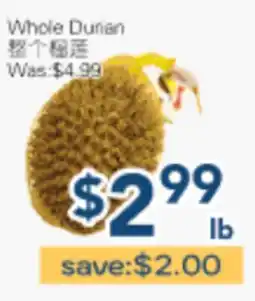 Oceans Fresh Food Market Whole Durian offer