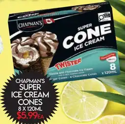 Fiesta Farms CHAPMAN'S SUPER ICE CREAM CONES offer