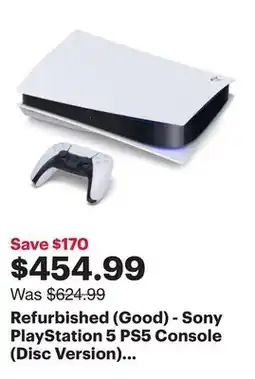 Best Buy Refurbished (Good) - Sony PlayStation 5 PS5 Console (Disc Version) *NO STAND offer