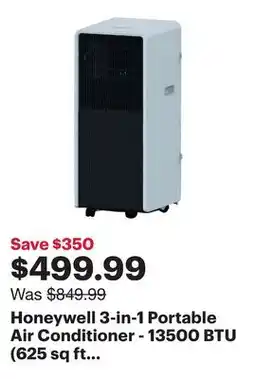 Best Buy Honeywell 3-in-1 Portable Air Conditioner - 13500 BTU (625 sq ft Coverage) - Window Kit, Remote offer