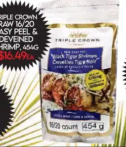 Fiesta Farms TRIPLE CROWN BLACK TIGER SHRIMP 16/20 EASY PEEL & DEVEINED SHRIMP offer