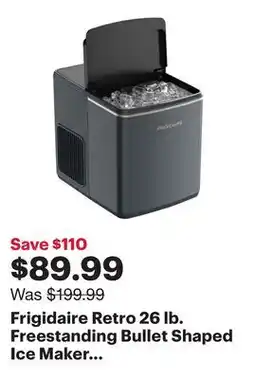 Best Buy Frigidaire Retro 26 lb. Freestanding Bullet Shaped Ice Maker (EFIC513) - Grey offer