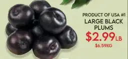 Fiesta Farms PRODUCT OF USA #1 LARGE BLACK PLUMS offer