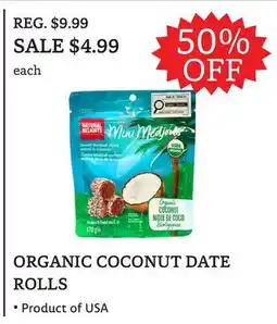 The Big Carrot ORGANIC COCONUT DATE ROLLS offer