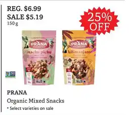 The Big Carrot PRANA Organic Mixed Snacks offer