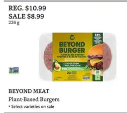 The Big Carrot BEYOND MEAT Plant-Based Burgers offer
