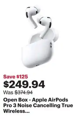 Best Buy Open Box - Apple AirPods Pro 3 Noise Cancelling True Wireless Earbuds with MagSafe Charging Case offer