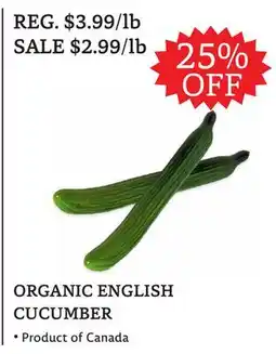The Big Carrot ORGANIC ENGLISH CUCUMBER offer