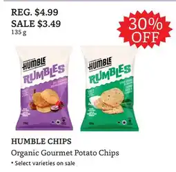 The Big Carrot HUMBLE CHIPS Organic Gourmet Potato Chips offer