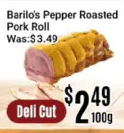 Nations Fresh Foods Barilo's Pepper Roasted Pork Roll offer