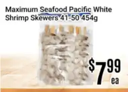 Nations Fresh Foods Maximum Seafood Pacific White Shrimp Skewers 41-50 offer