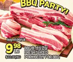 H-Mart FRESH SLICED PORK BELLY FOR BBQ offer
