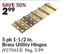 Princess Auto Brass Utility Hinges offer