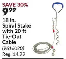 Princess Auto Spiral Stake with 20 ft Tie-Out Cable offer