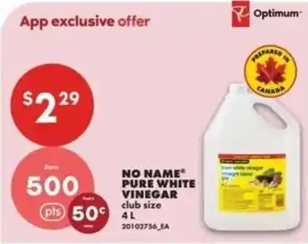 No Frills No name pure white vinegar offer