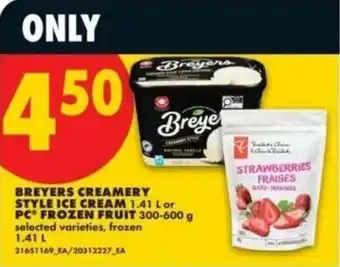 Breyers creamery style ice cream or PC frozen fruit