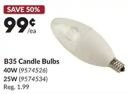 Princess Auto B35 Candle Bulbs offer