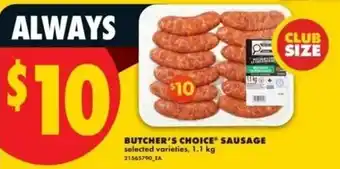No Frills Butcher's choice sausage offer