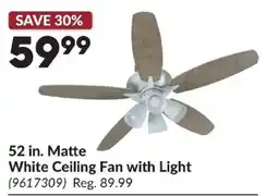 Princess Auto Matte White Ceiling Fan with Light offer