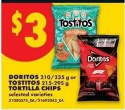 No Frills Doritos or tostitos tortilla chips offer