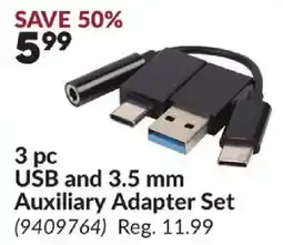 Princess Auto USB and Auxiliary Adapter Set offer