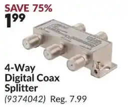 Princess Auto 4-Way Digital Coax Splitter offer
