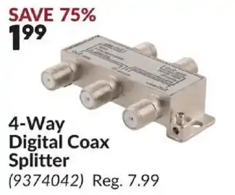 Princess Auto 4-Way Digital Coax Splitter offer