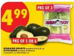 No Frills Romaine hearts or avocados offer