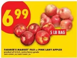 No Frills Farmer's market fuji or pink lady apples offer