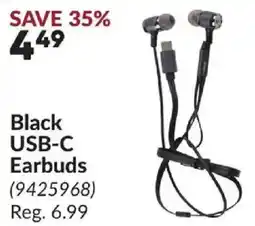 Princess Auto Black USB-C Earbuds offer
