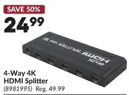 Princess Auto 4-Way 4K HDMI Splitter offer