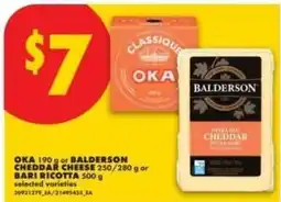 No Frills Oka or balderson cheddar cheese or bari ricotta offer
