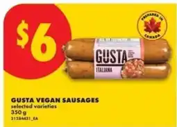 No Frills Gusta vegan sausages offer