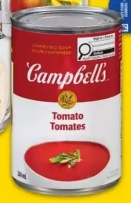 No Frills Campbell's tomato, cream of mushroom, chicken noodle or vegetable soup offer