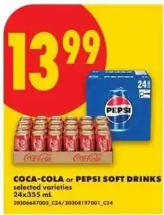 No Frills Coca-cola or pepsi soft drinks offer
