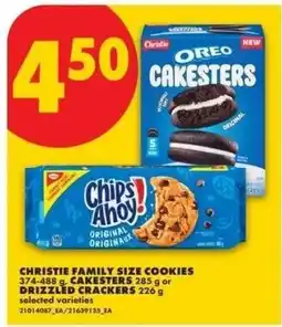 No Frills Christie family size cookies, cakesters or drizzled crackers offer