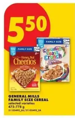 No Frills General mills family size cereal offer