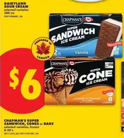 No Frills Chapman's sandwich, cones or bars offer