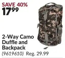 Princess Auto 2-Way Camo Duffle and Backpack offer