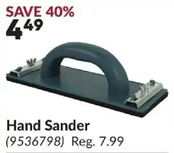 Princess Auto Hand Sander offer