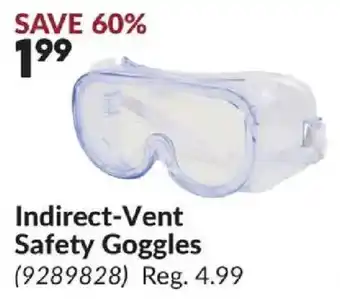 Princess Auto Indirect-Vent Safety Goggles offer